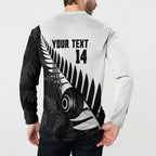New Zealand Lawn Bowls Custom Button Sweatshirt Aotearoa Silver Fern - Aussie Hoodie