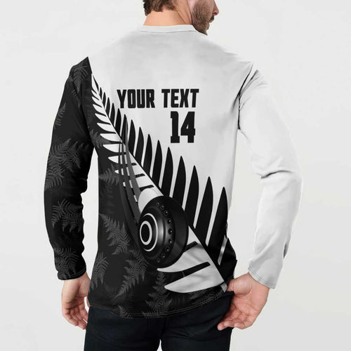 New Zealand Lawn Bowls Custom Button Sweatshirt Aotearoa Silver Fern - Aussie Hoodie