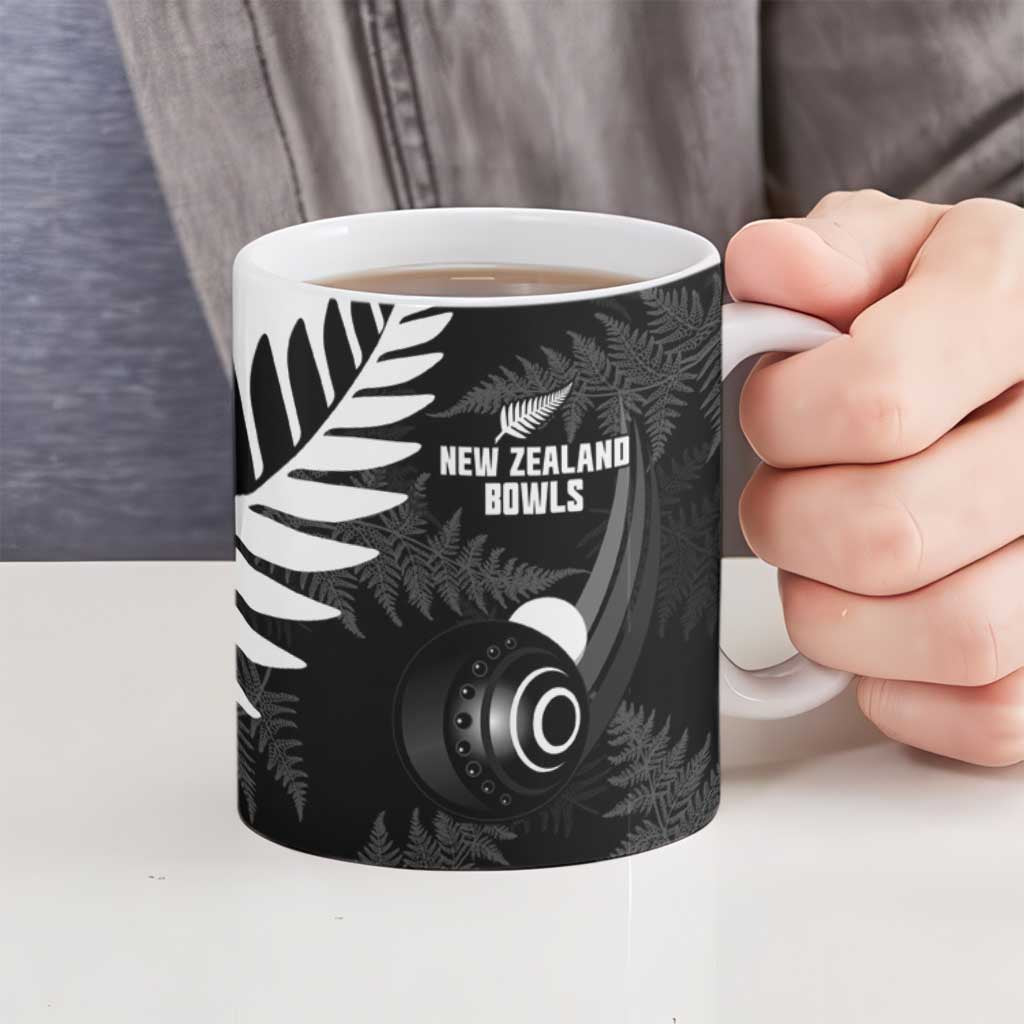 New Zealand Lawn Bowls Custom Ceramic Mug Aotearoa Silver Fern - Aussie Hoodie