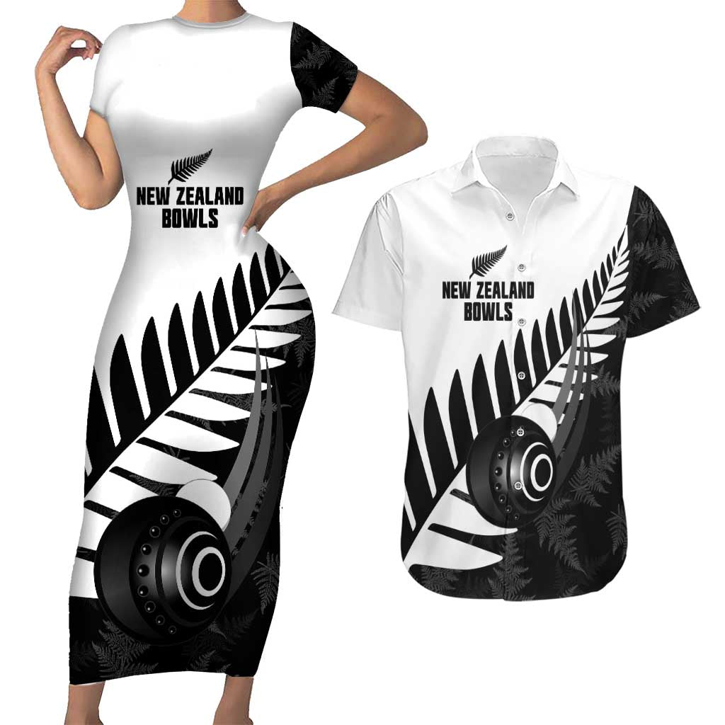 New Zealand Lawn Bowls Custom Couples Matching Short Sleeve Bodycon Dress and Hawaiian Shirt Aotearoa Silver Fern - Aussie Hoodie