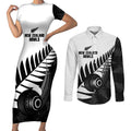 New Zealand Lawn Bowls Custom Couples Matching Short Sleeve Bodycon Dress and Long Sleeve Button Shirt Aotearoa Silver Fern - Aussie Hoodie