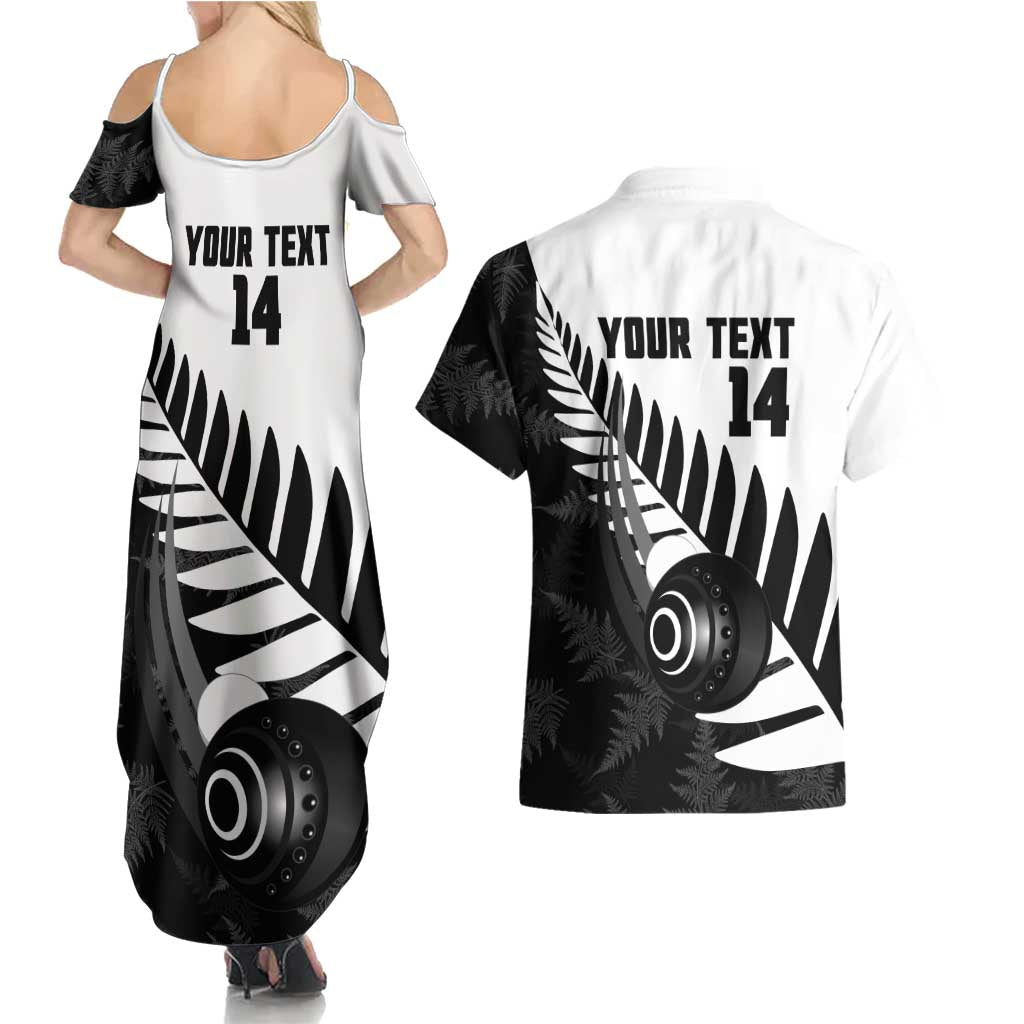 New Zealand Lawn Bowls Custom Couples Matching Summer Maxi Dress and Hawaiian Shirt Aotearoa Silver Fern - Aussie Hoodie