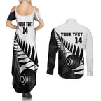 New Zealand Lawn Bowls Custom Couples Matching Summer Maxi Dress and Long Sleeve Button Shirt Aotearoa Silver Fern - Aussie Hoodie