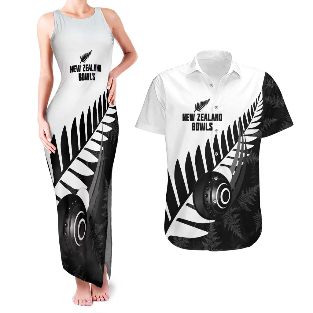 New Zealand Lawn Bowls Custom Couples Matching Tank Maxi Dress and Hawaiian Shirt Aotearoa Silver Fern - Aussie Hoodie
