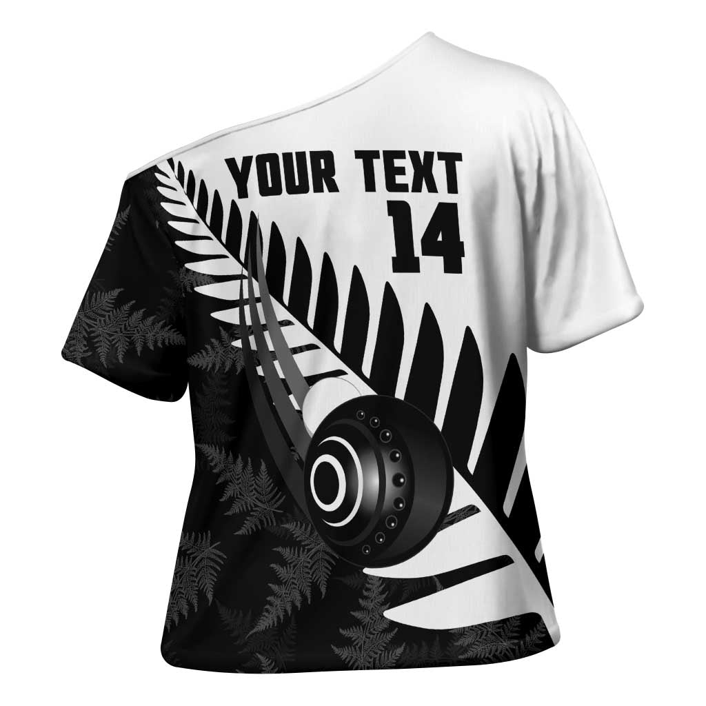 New Zealand Lawn Bowls Custom Cross Shoulder Shirt Aotearoa Silver Fern - Aussie Hoodie