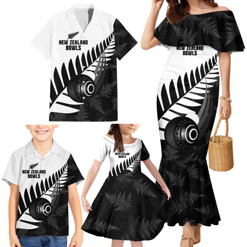 New Zealand Lawn Bowls Custom Family Matching Mermaid Dress and Hawaiian Shirt Aotearoa Silver Fern - Aussie Hoodie
