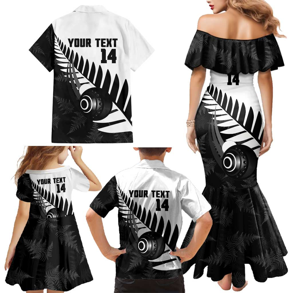 New Zealand Lawn Bowls Custom Family Matching Mermaid Dress and Hawaiian Shirt Aotearoa Silver Fern - Aussie Hoodie