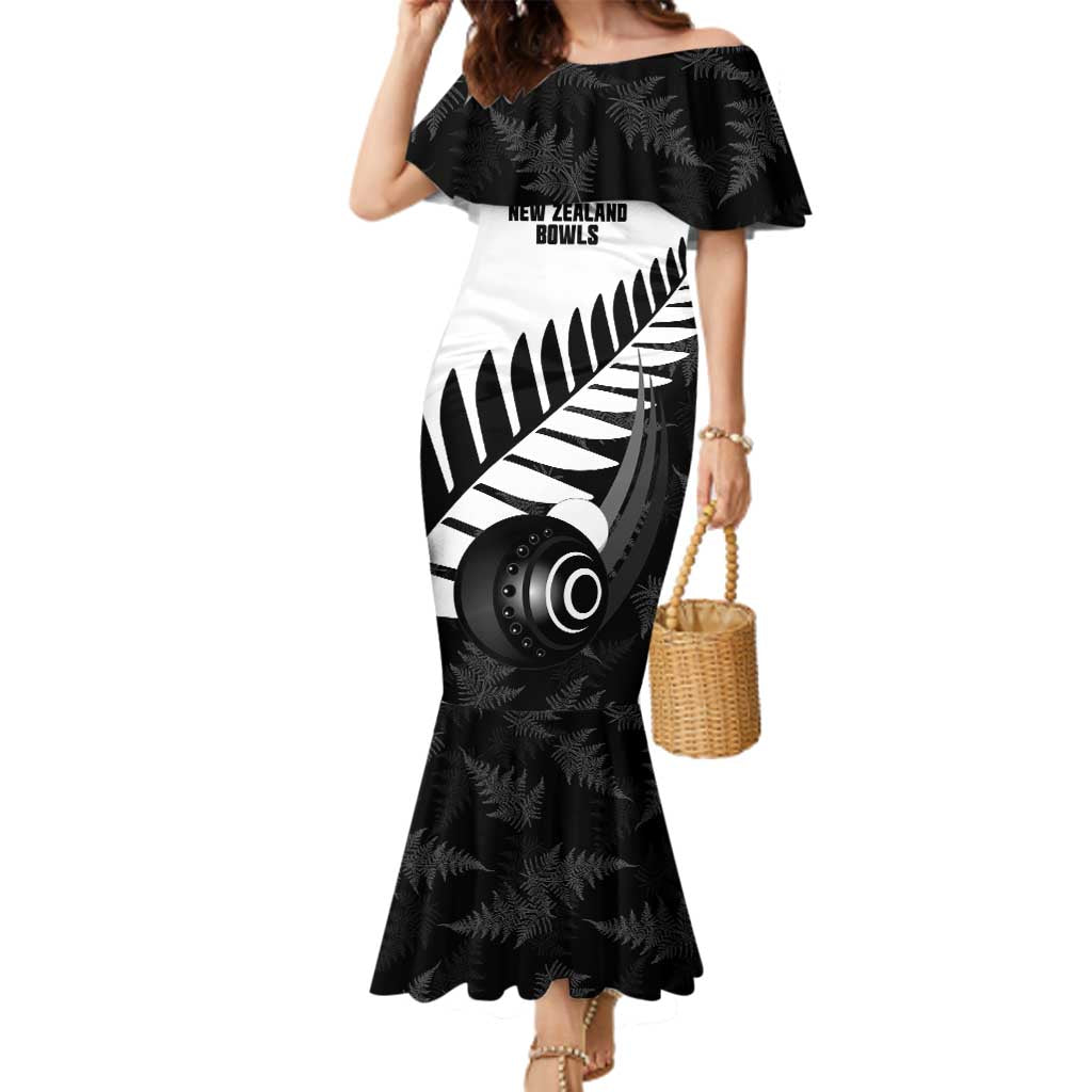 New Zealand Lawn Bowls Custom Family Matching Mermaid Dress and Hawaiian Shirt Aotearoa Silver Fern - Aussie Hoodie