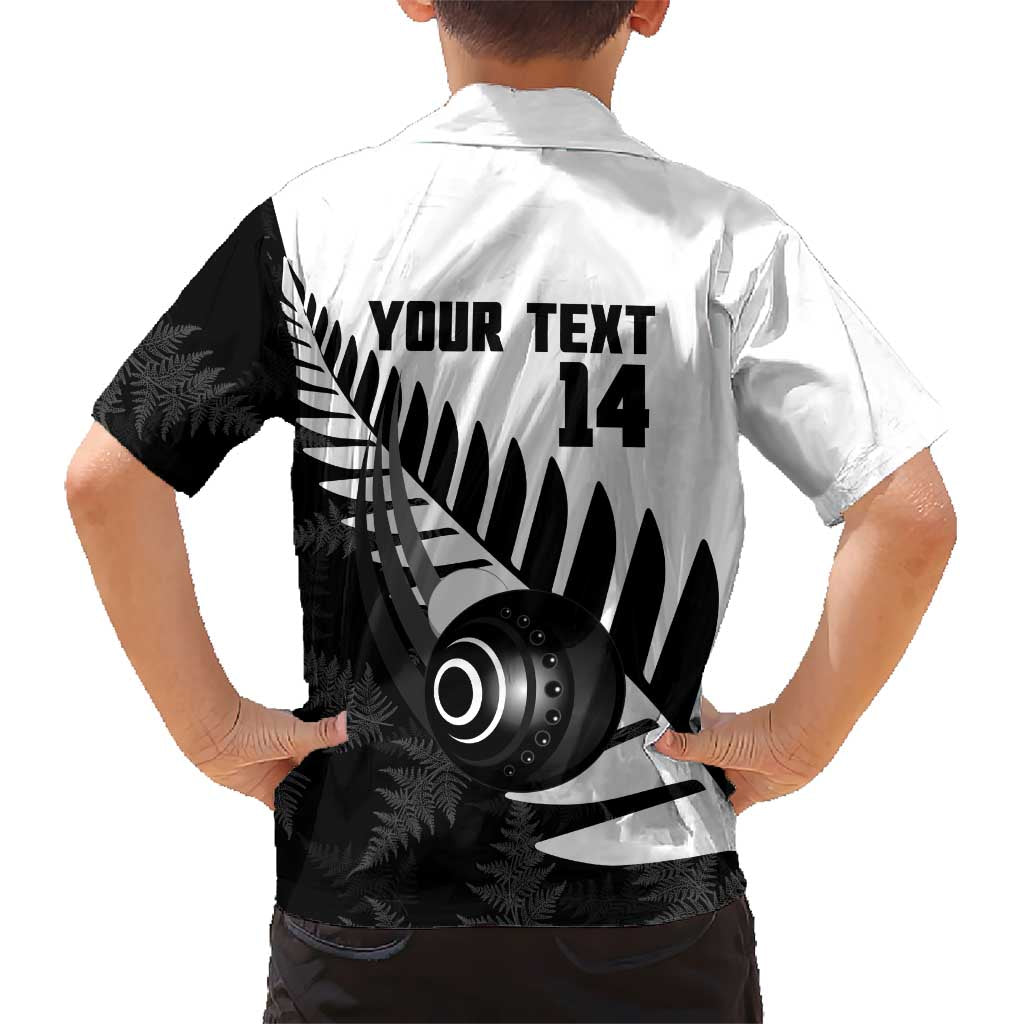 New Zealand Lawn Bowls Custom Family Matching Off The Shoulder Long Sleeve Dress and Hawaiian Shirt Aotearoa Silver Fern - Aussie Hoodie
