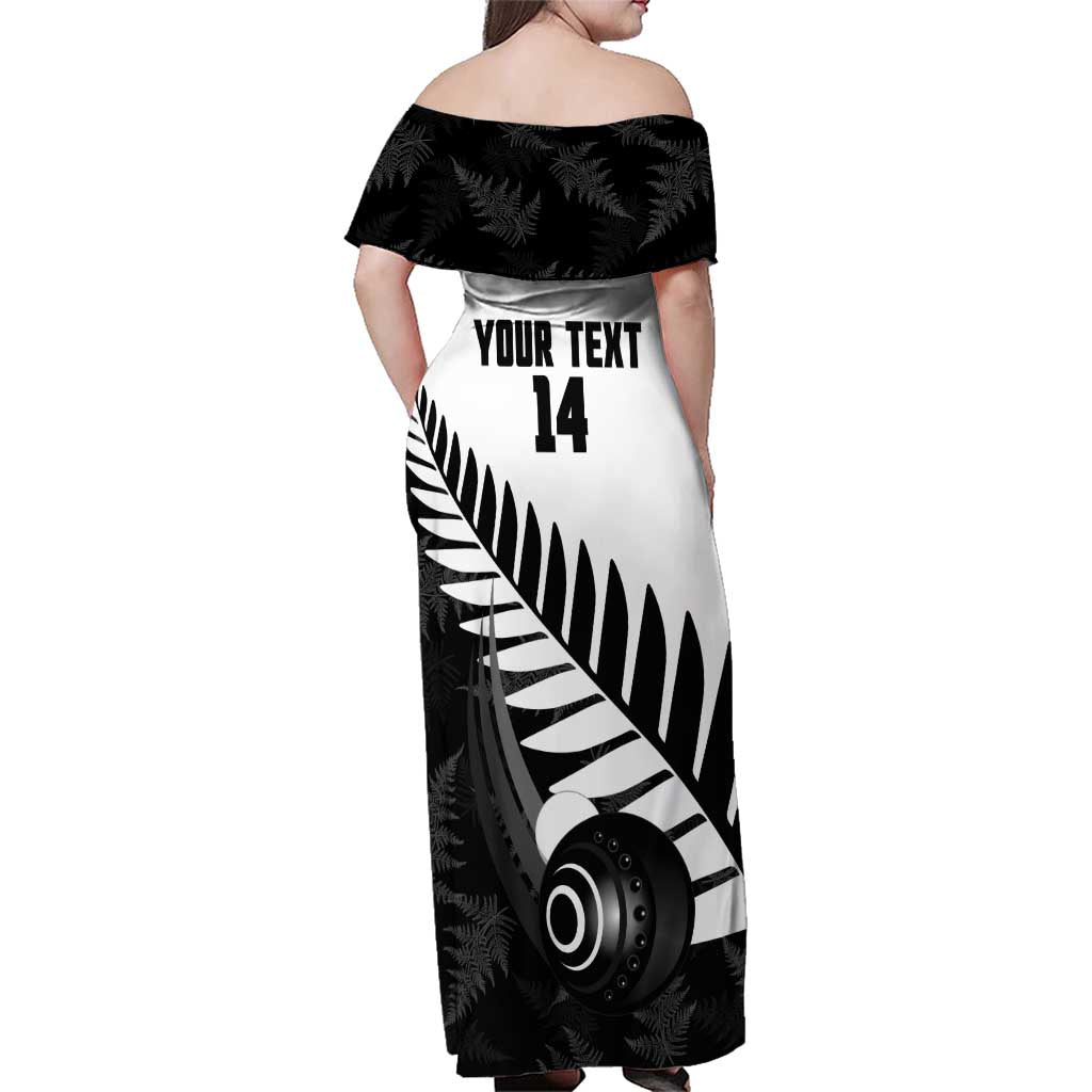 New Zealand Lawn Bowls Custom Family Matching Off Shoulder Maxi Dress and Hawaiian Shirt Aotearoa Silver Fern - Aussie Hoodie