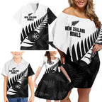 New Zealand Lawn Bowls Custom Family Matching Off Shoulder Short Dress and Hawaiian Shirt Aotearoa Silver Fern - Aussie Hoodie