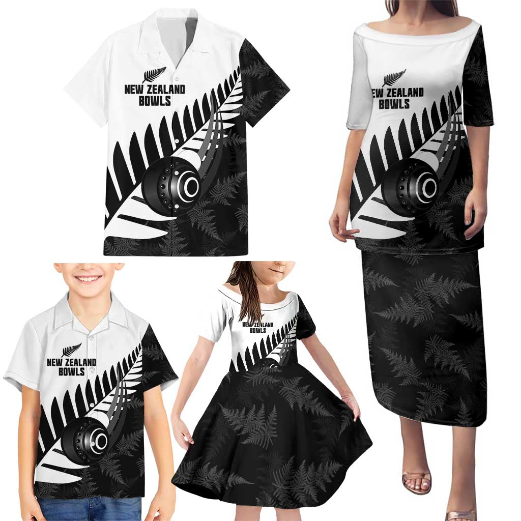 New Zealand Lawn Bowls Custom Family Matching Puletasi and Hawaiian Shirt Aotearoa Silver Fern - Aussie Hoodie