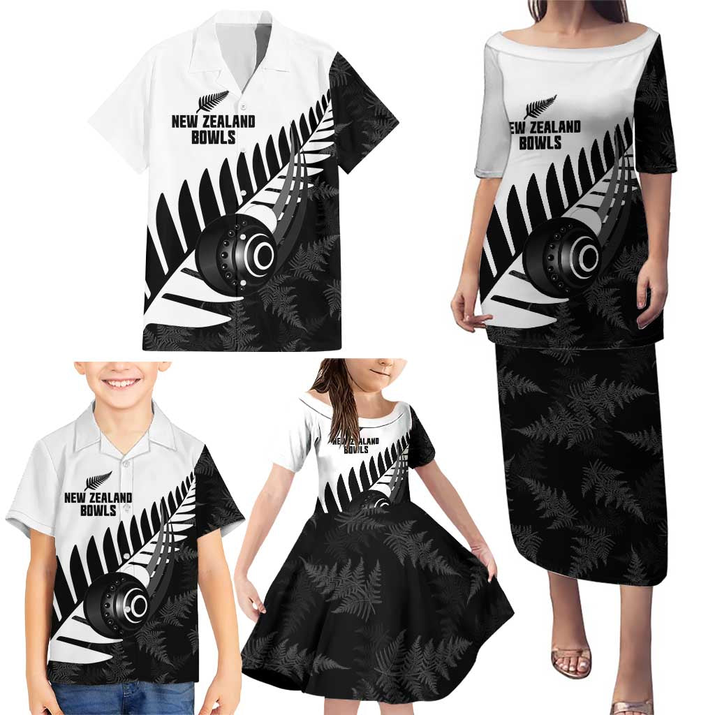 New Zealand Lawn Bowls Custom Family Matching Puletasi and Hawaiian Shirt Aotearoa Silver Fern - Aussie Hoodie