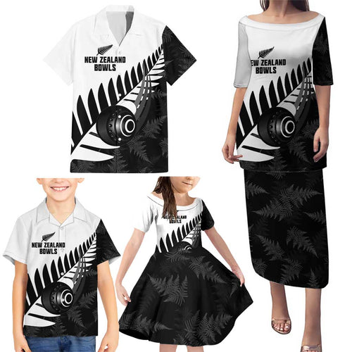 New Zealand Lawn Bowls Custom Family Matching Puletasi and Hawaiian Shirt Aotearoa Silver Fern - Aussie Hoodie