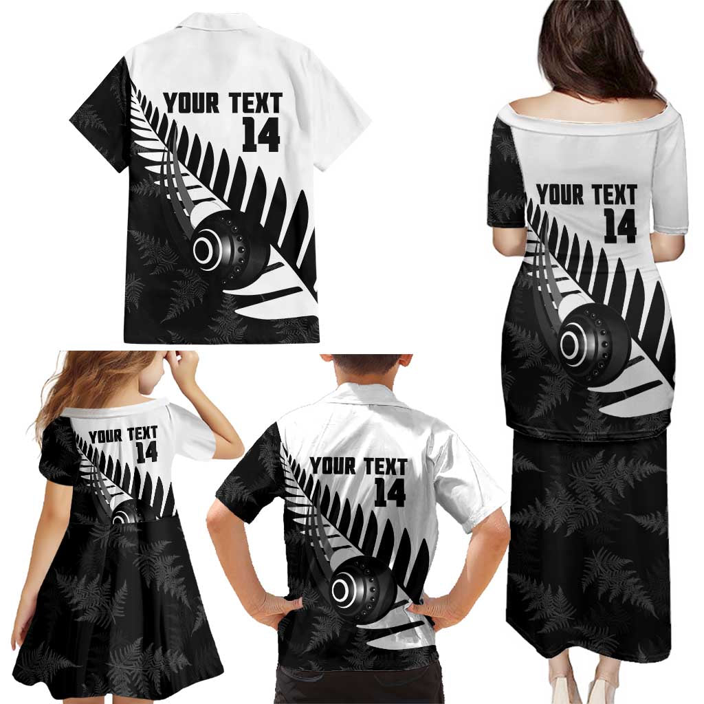 New Zealand Lawn Bowls Custom Family Matching Puletasi and Hawaiian Shirt Aotearoa Silver Fern - Aussie Hoodie