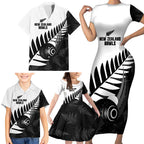 New Zealand Lawn Bowls Custom Family Matching Short Sleeve Bodycon Dress and Hawaiian Shirt Aotearoa Silver Fern - Aussie Hoodie