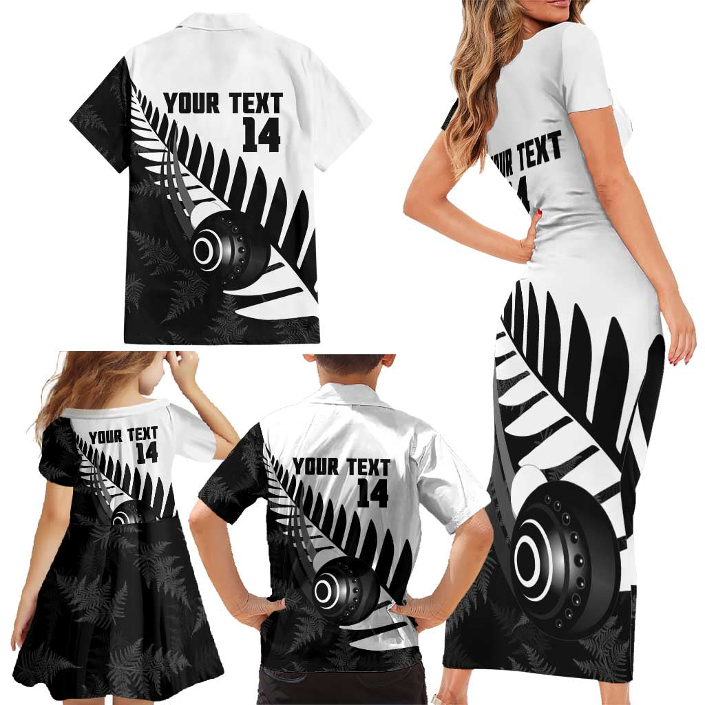 New Zealand Lawn Bowls Custom Family Matching Short Sleeve Bodycon Dress and Hawaiian Shirt Aotearoa Silver Fern - Aussie Hoodie