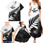 New Zealand Lawn Bowls Custom Family Matching Summer Maxi Dress and Hawaiian Shirt Aotearoa Silver Fern - Aussie Hoodie
