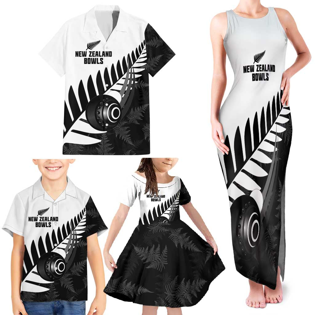 New Zealand Lawn Bowls Custom Family Matching Tank Maxi Dress and Hawaiian Shirt Aotearoa Silver Fern - Aussie Hoodie