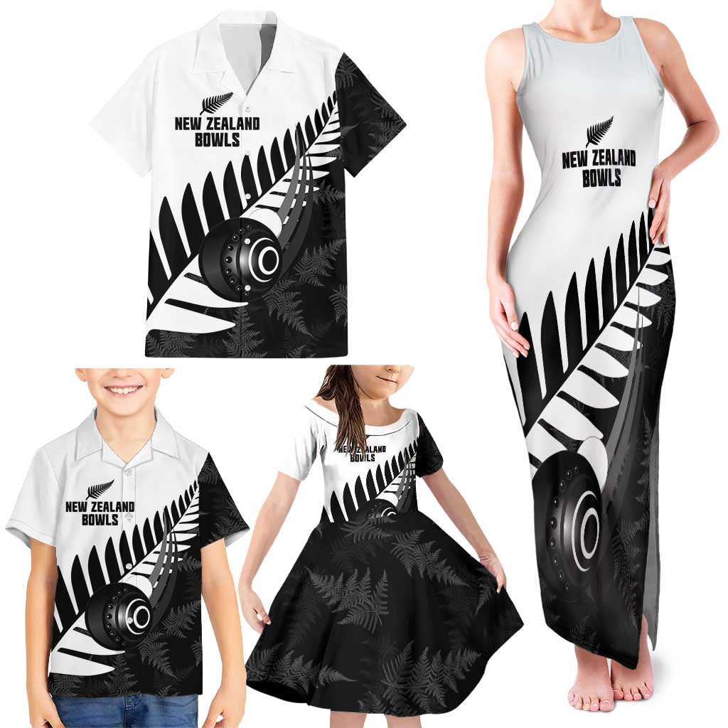 New Zealand Lawn Bowls Custom Family Matching Tank Maxi Dress and Hawaiian Shirt Aotearoa Silver Fern - Aussie Hoodie