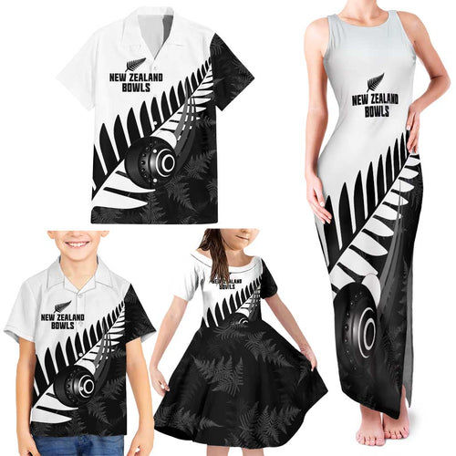 New Zealand Lawn Bowls Custom Family Matching Tank Maxi Dress and Hawaiian Shirt Aotearoa Silver Fern - Aussie Hoodie
