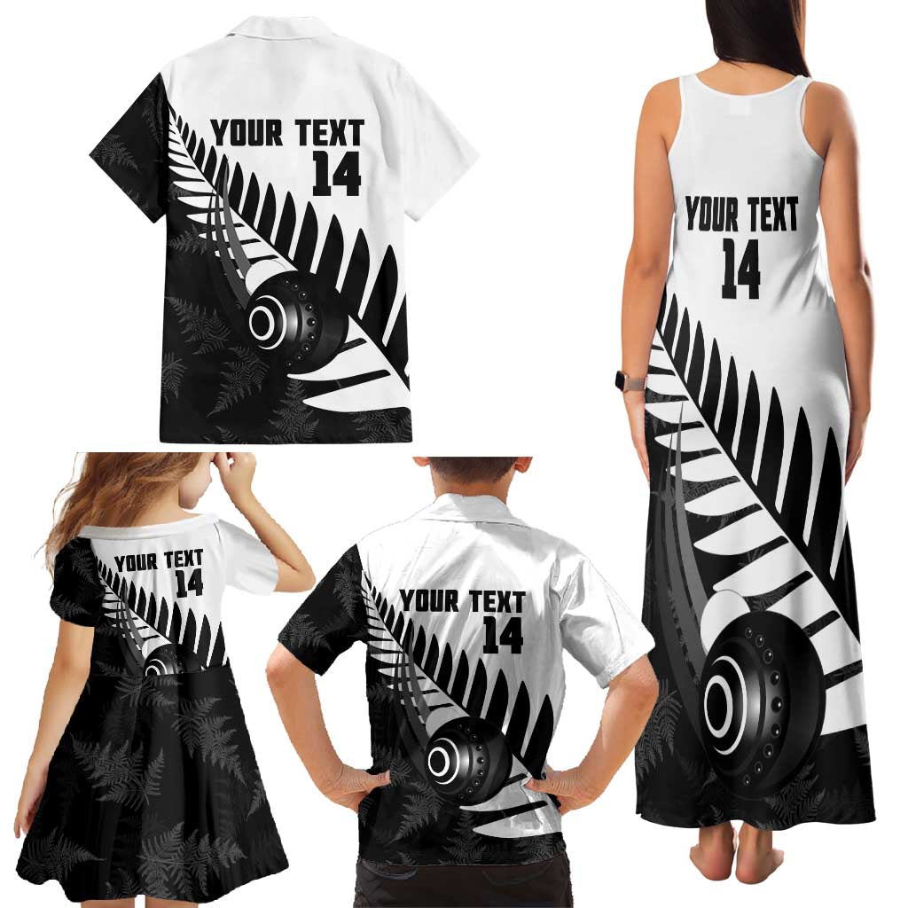 New Zealand Lawn Bowls Custom Family Matching Tank Maxi Dress and Hawaiian Shirt Aotearoa Silver Fern - Aussie Hoodie