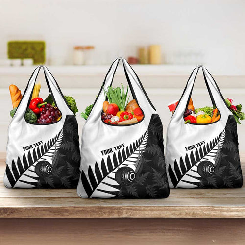 New Zealand Lawn Bowls Custom Grocery Bag Aotearoa Silver Fern - Aussie Hoodie