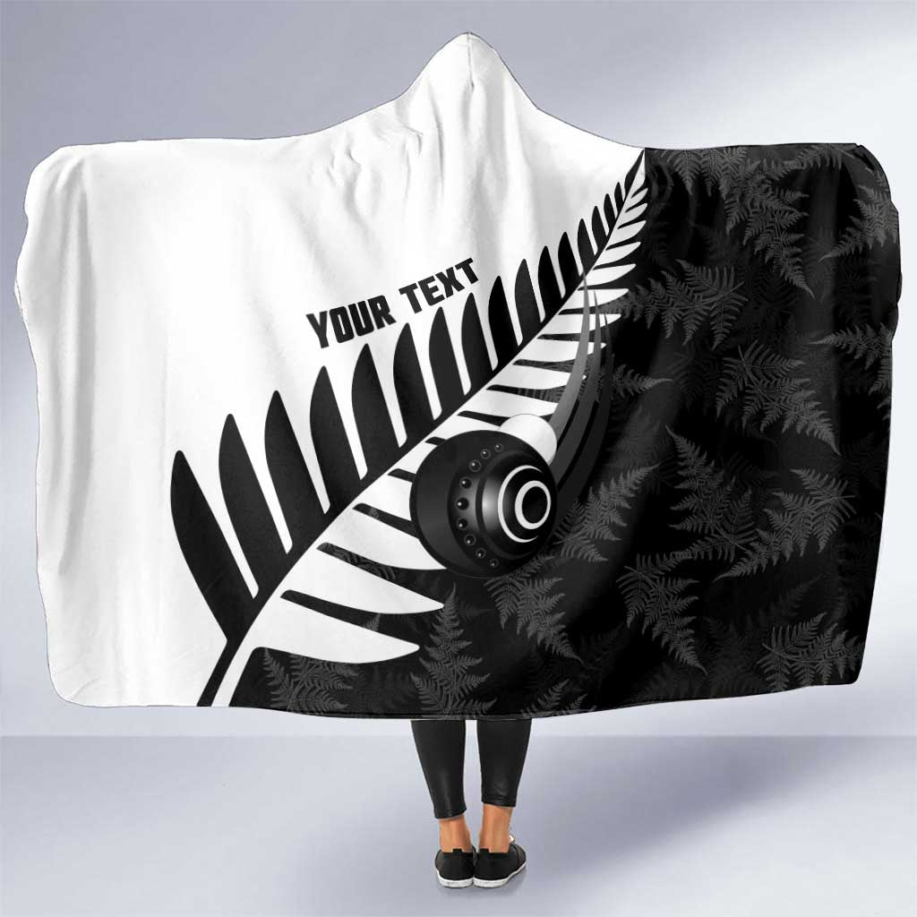 New Zealand Lawn Bowls Custom Hooded Blanket Aotearoa Silver Fern - Aussie Hoodie
