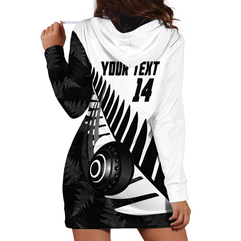 New Zealand Lawn Bowls Custom Hoodie Dress Aotearoa Silver Fern - Aussie Hoodie