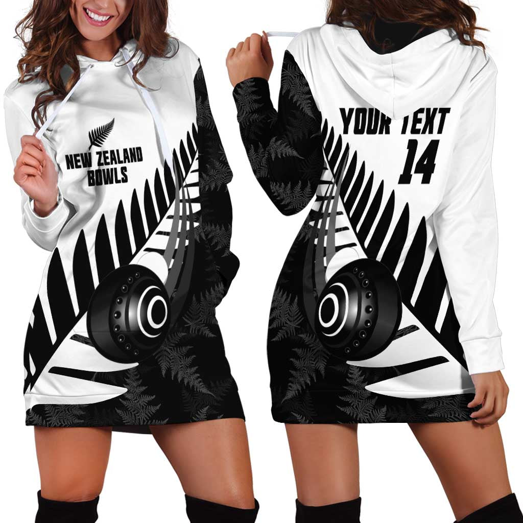 New Zealand Lawn Bowls Custom Hoodie Dress Aotearoa Silver Fern - Aussie Hoodie