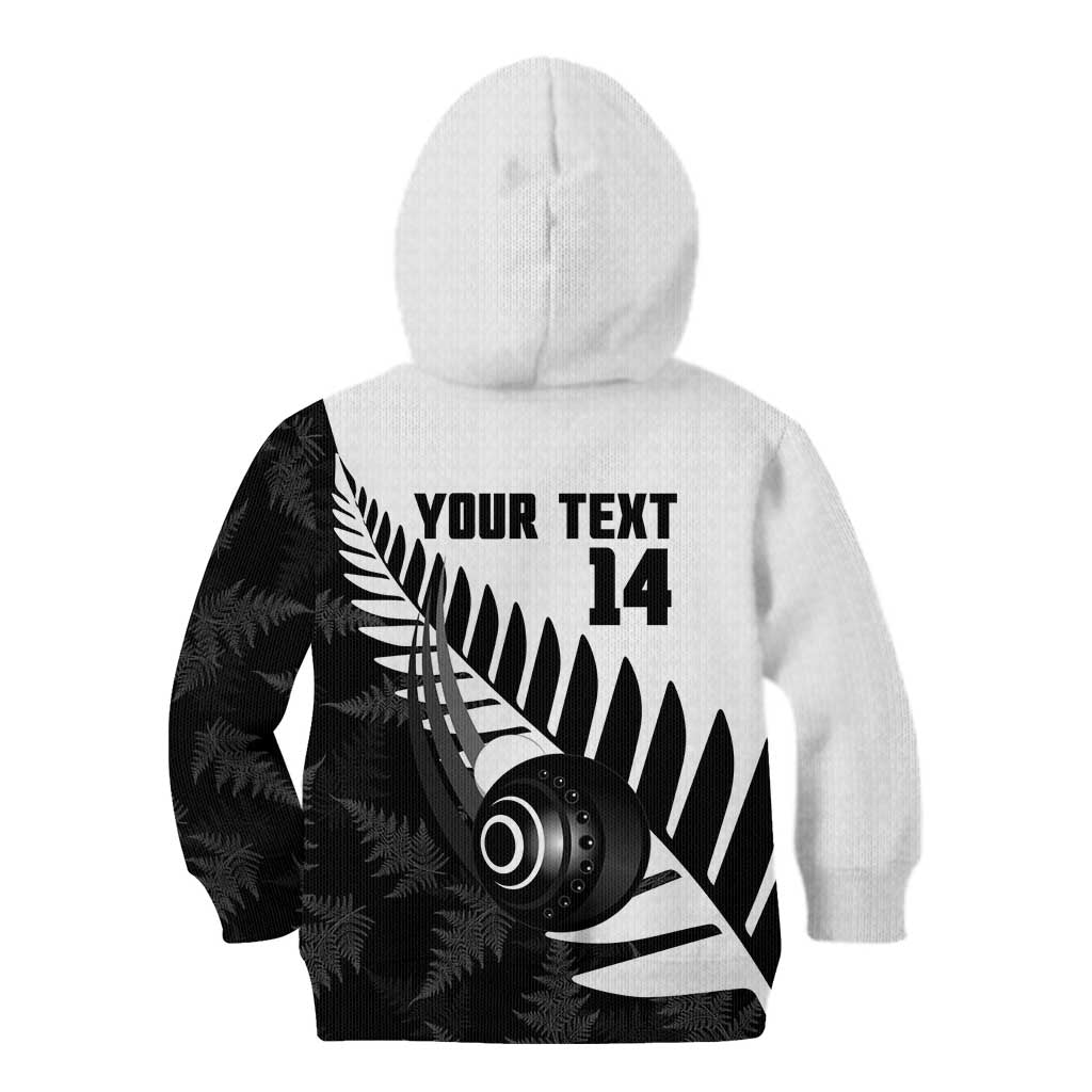 New Zealand Lawn Bowls Custom Kid Hoodie Aotearoa Silver Fern - Aussie Hoodie