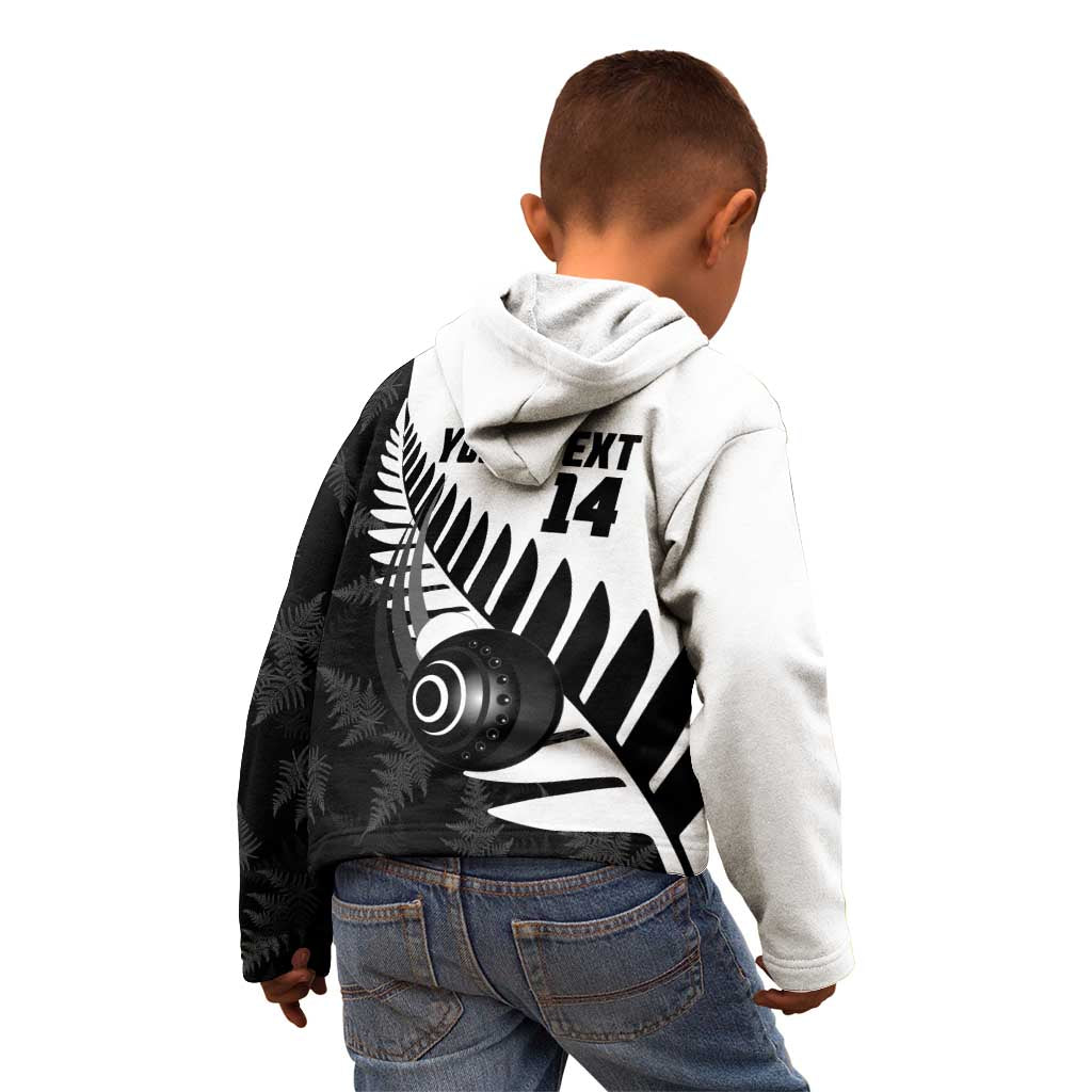 New Zealand Lawn Bowls Custom Kid Hoodie Aotearoa Silver Fern - Aussie Hoodie