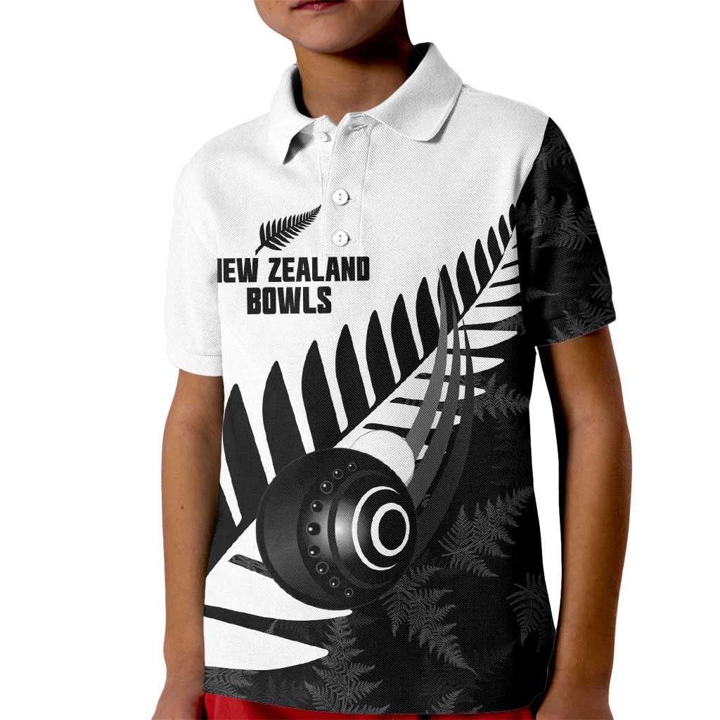 New Zealand Lawn Bowls Custom Kid Polo Shirt Aotearoa Silver Fern - Aussie Hoodie