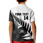 New Zealand Lawn Bowls Custom Kid Polo Shirt Aotearoa Silver Fern - Aussie Hoodie