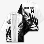 New Zealand Lawn Bowls Custom Kimono Aotearoa Silver Fern - Aussie Hoodie