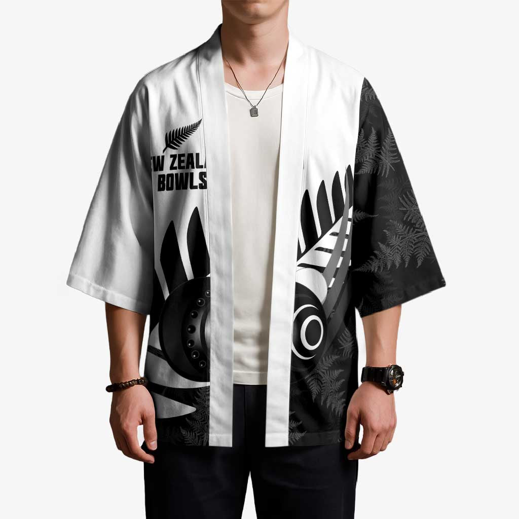 New Zealand Lawn Bowls Custom Kimono Aotearoa Silver Fern - Aussie Hoodie