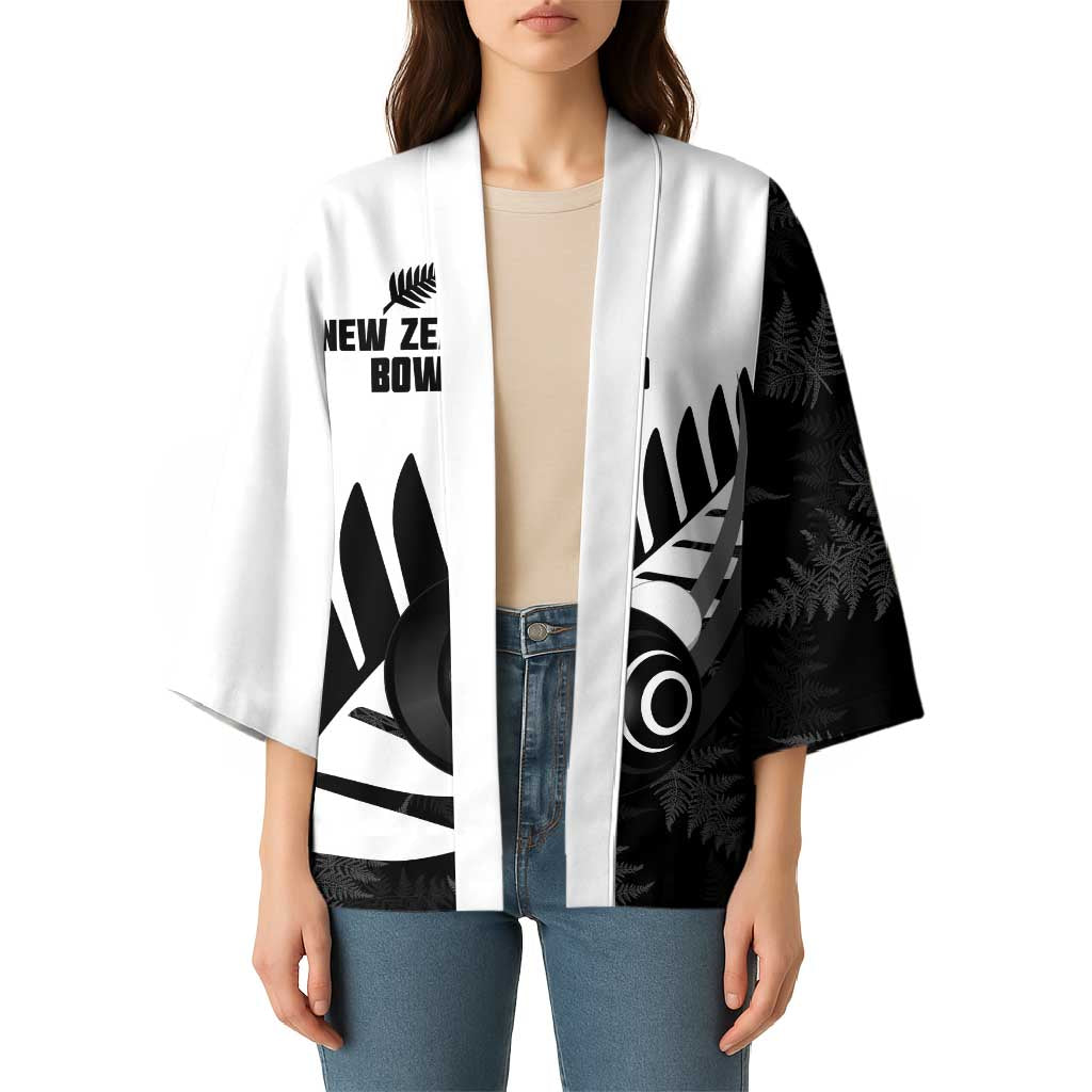 New Zealand Lawn Bowls Custom Kimono Aotearoa Silver Fern - Aussie Hoodie