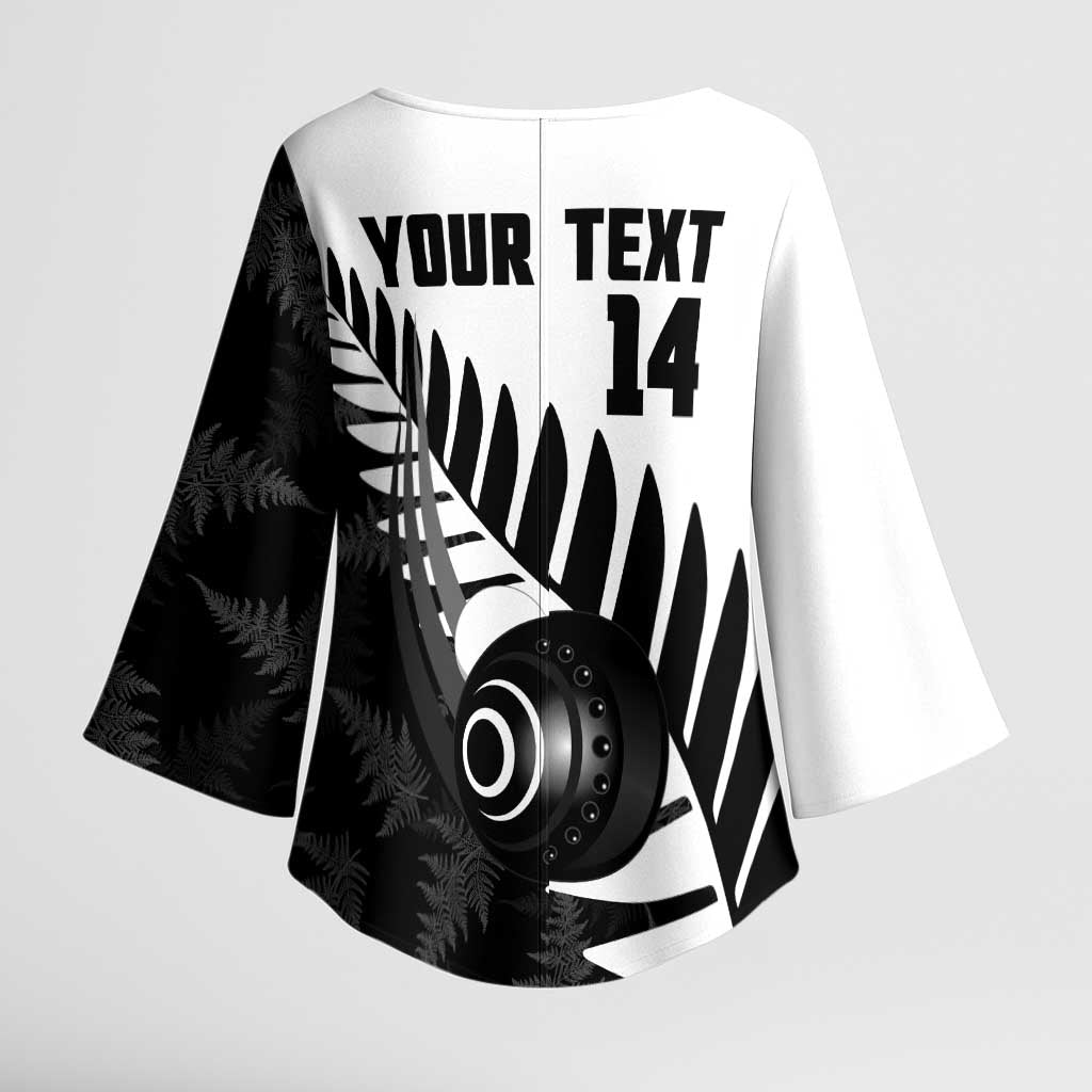 New Zealand Lawn Bowls Custom Kimono Sleeve Blouse Aotearoa Silver Fern - Aussie Hoodie