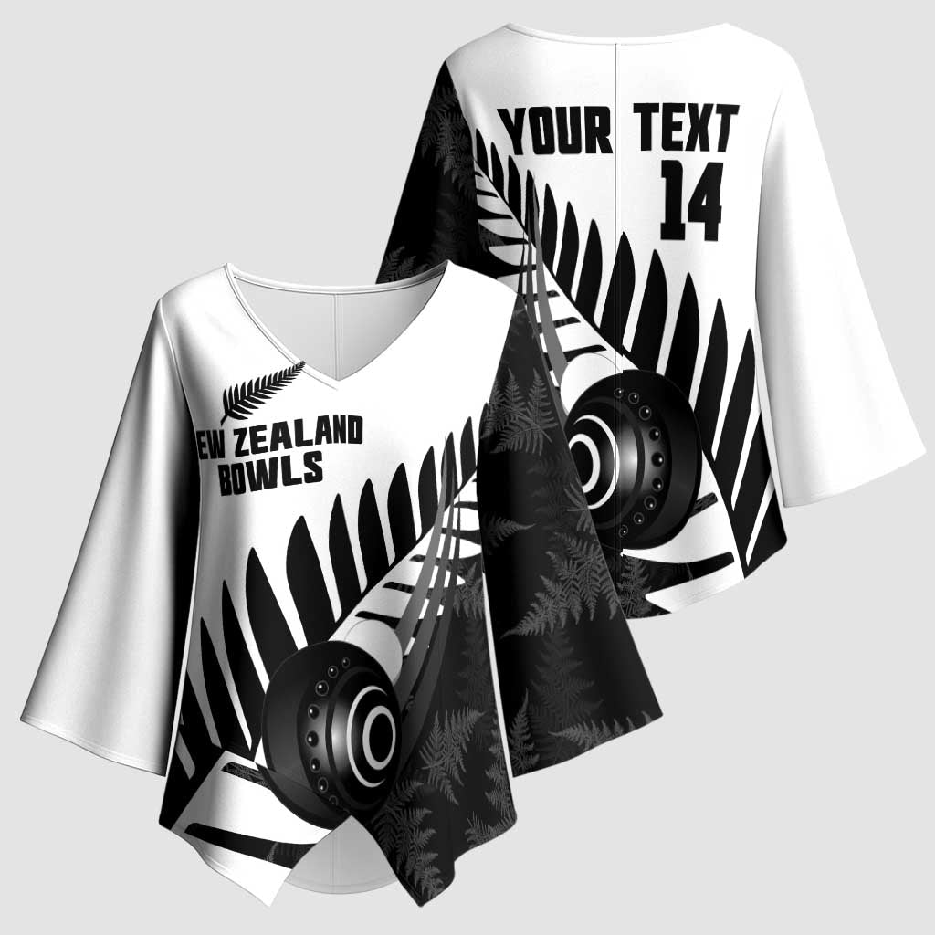 New Zealand Lawn Bowls Custom Kimono Sleeve Blouse Aotearoa Silver Fern - Aussie Hoodie
