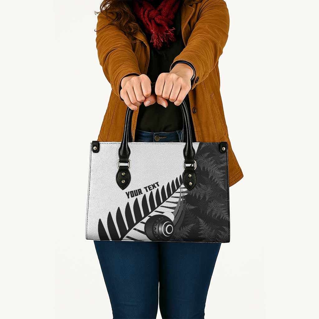 New Zealand Lawn Bowls Custom Leather Bag Aotearoa Silver Fern - Aussie Hoodie