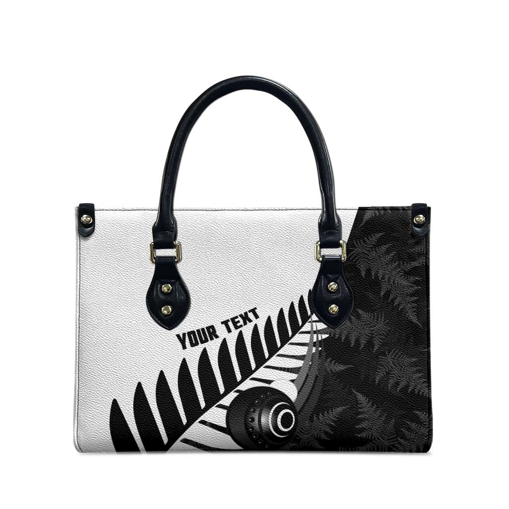 New Zealand Lawn Bowls Custom Leather Bag Aotearoa Silver Fern - Aussie Hoodie