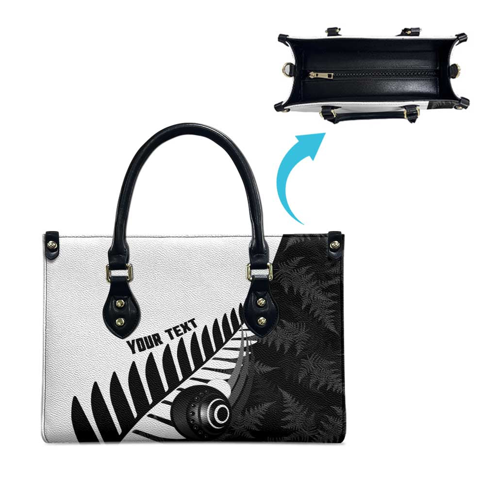 New Zealand Lawn Bowls Custom Leather Bag Aotearoa Silver Fern - Aussie Hoodie