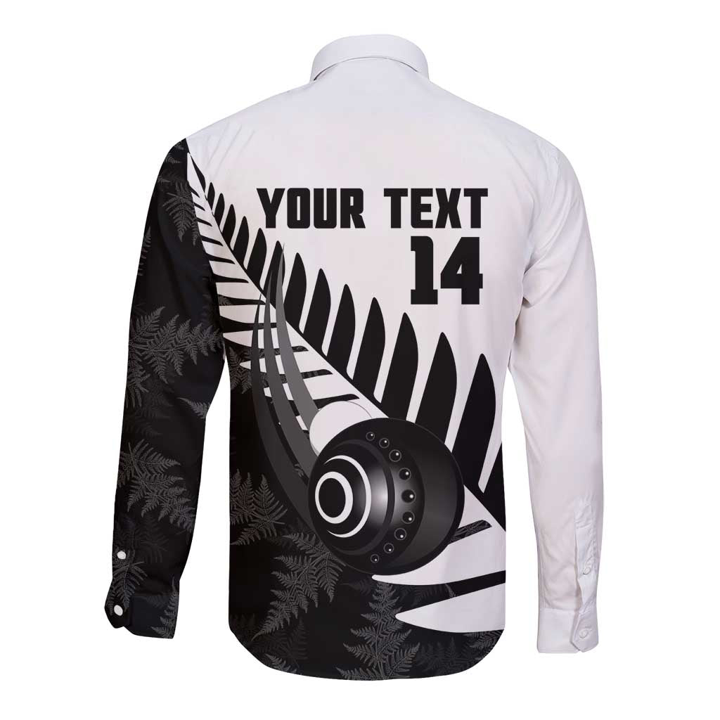 New Zealand Lawn Bowls Custom Long Sleeve Button Shirt Aotearoa Silver Fern - Aussie Hoodie