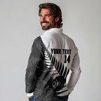 New Zealand Lawn Bowls Custom Long Sleeve Polo Shirt Aotearoa Silver Fern - Aussie Hoodie