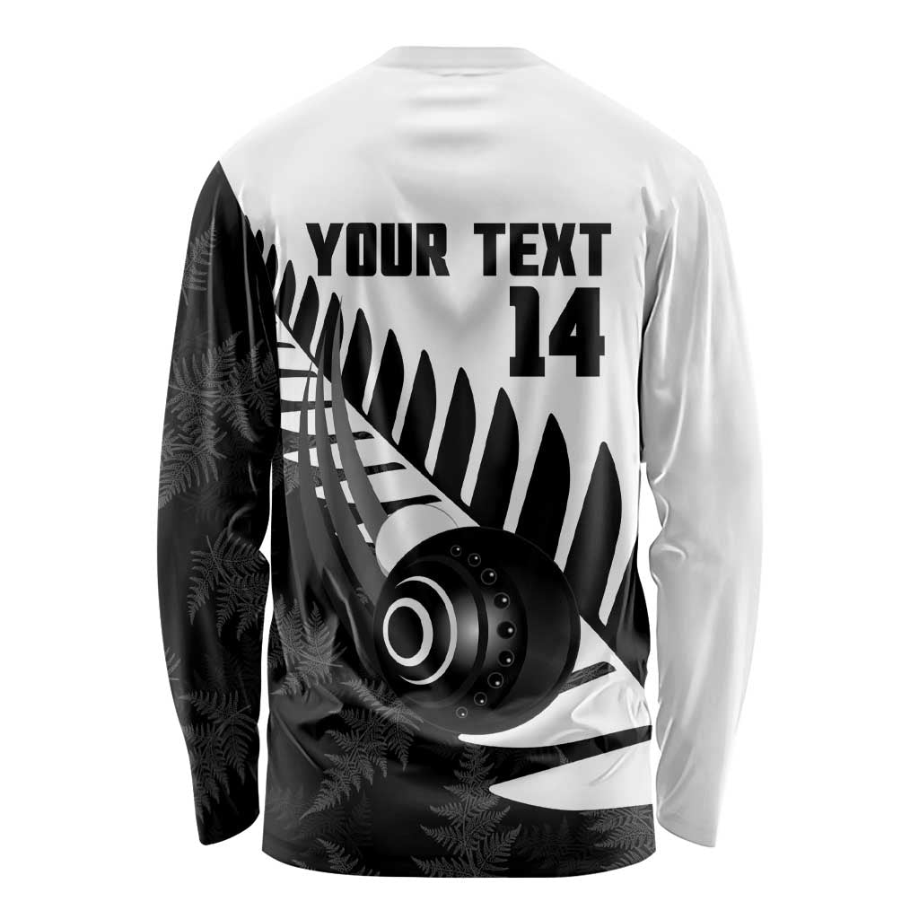 New Zealand Lawn Bowls Custom Long Sleeve Shirt Aotearoa Silver Fern - Aussie Hoodie