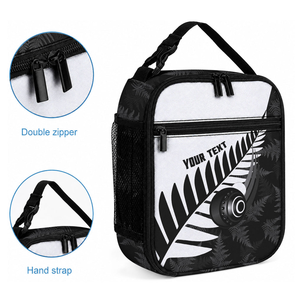 New Zealand Lawn Bowls Custom Lunch Bag Aotearoa Silver Fern