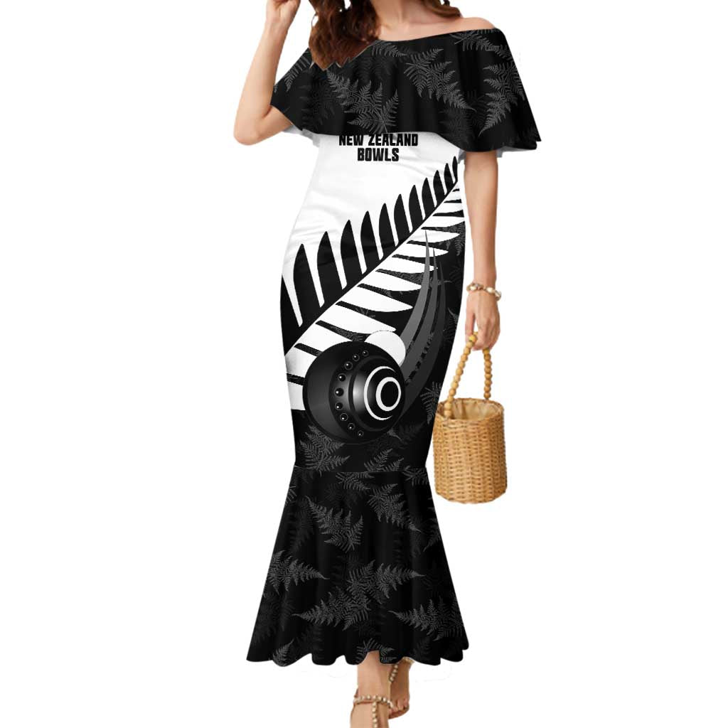 New Zealand Lawn Bowls Custom Mermaid Dress Aotearoa Silver Fern - Aussie Hoodie