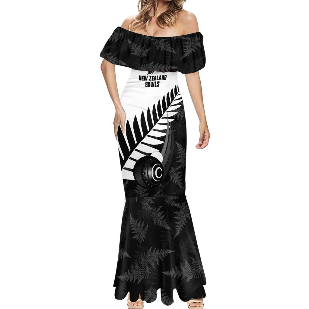 New Zealand Lawn Bowls Custom Mermaid Dress Aotearoa Silver Fern - Aussie Hoodie