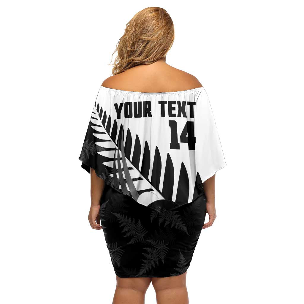 New Zealand Lawn Bowls Custom Off Shoulder Short Dress Aotearoa Silver Fern - Aussie Hoodie