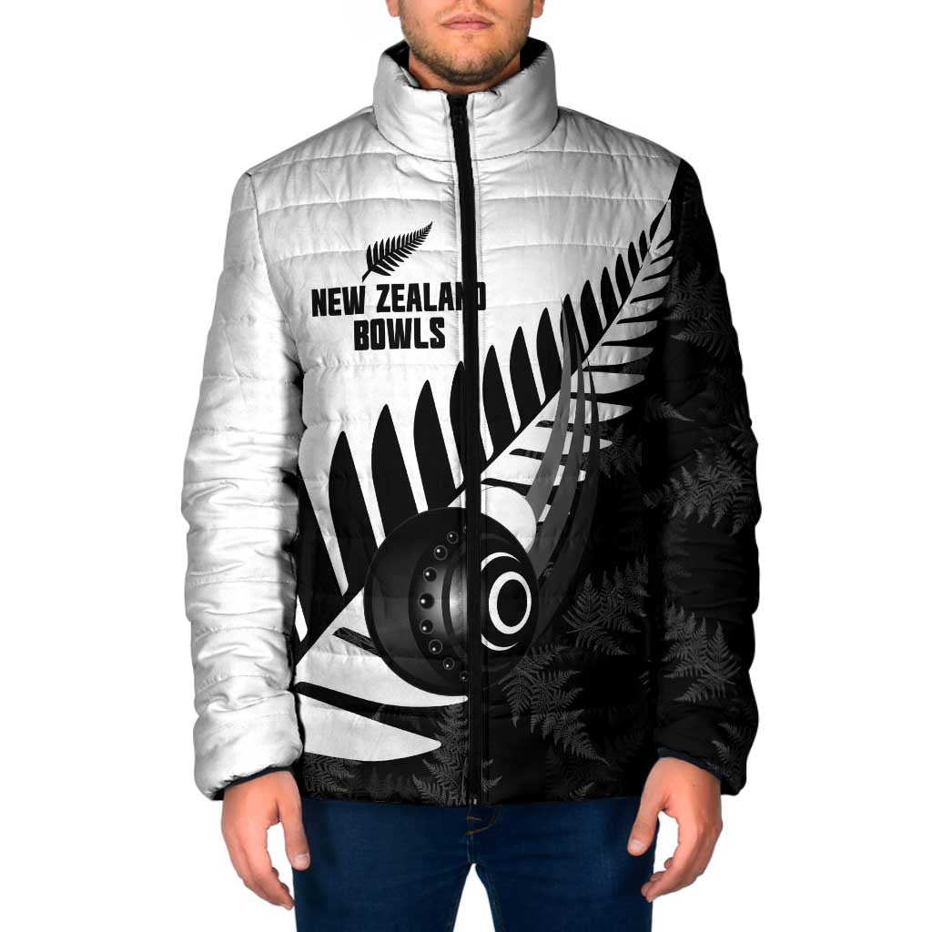 New Zealand Lawn Bowls Custom Padded Jacket Aotearoa Silver Fern - Aussie Hoodie